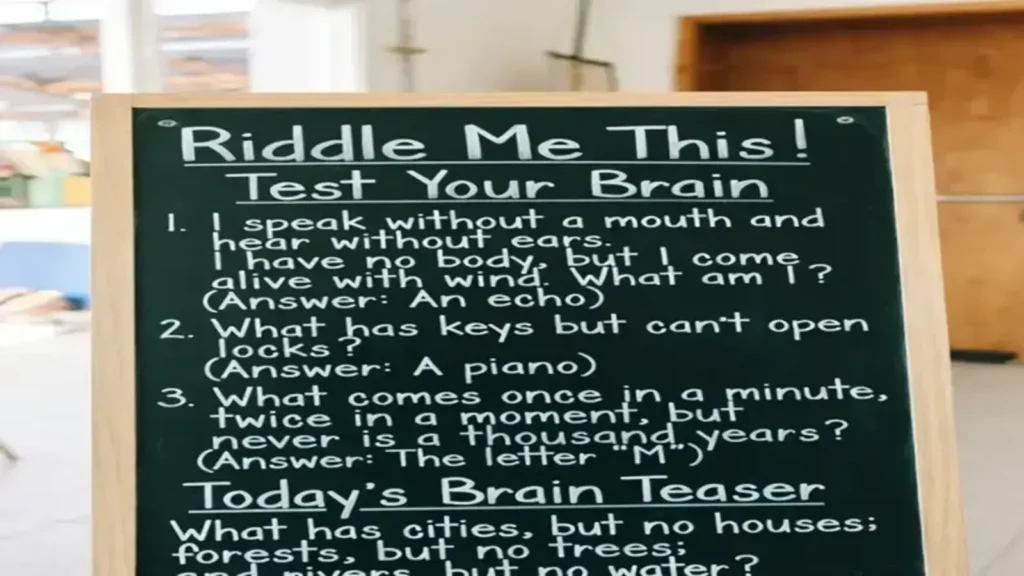 Notebook and puzzle card for a daily brain teaser session