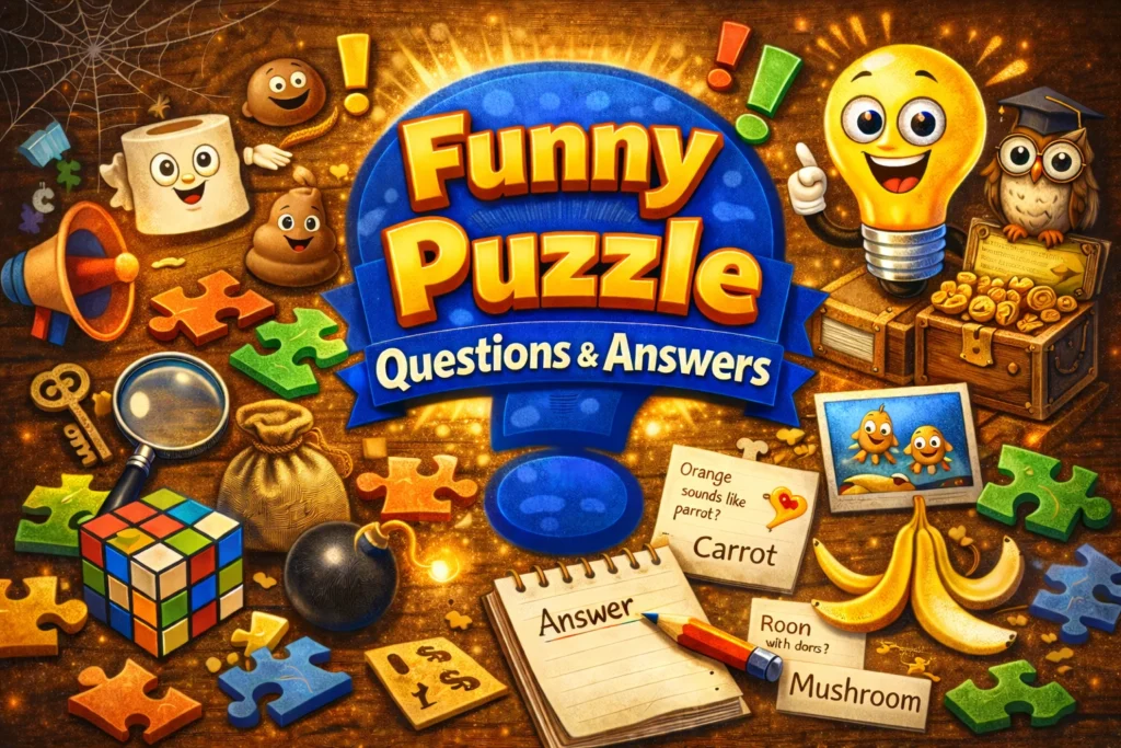 Clean joke riddles with answers cover image with a question mark.