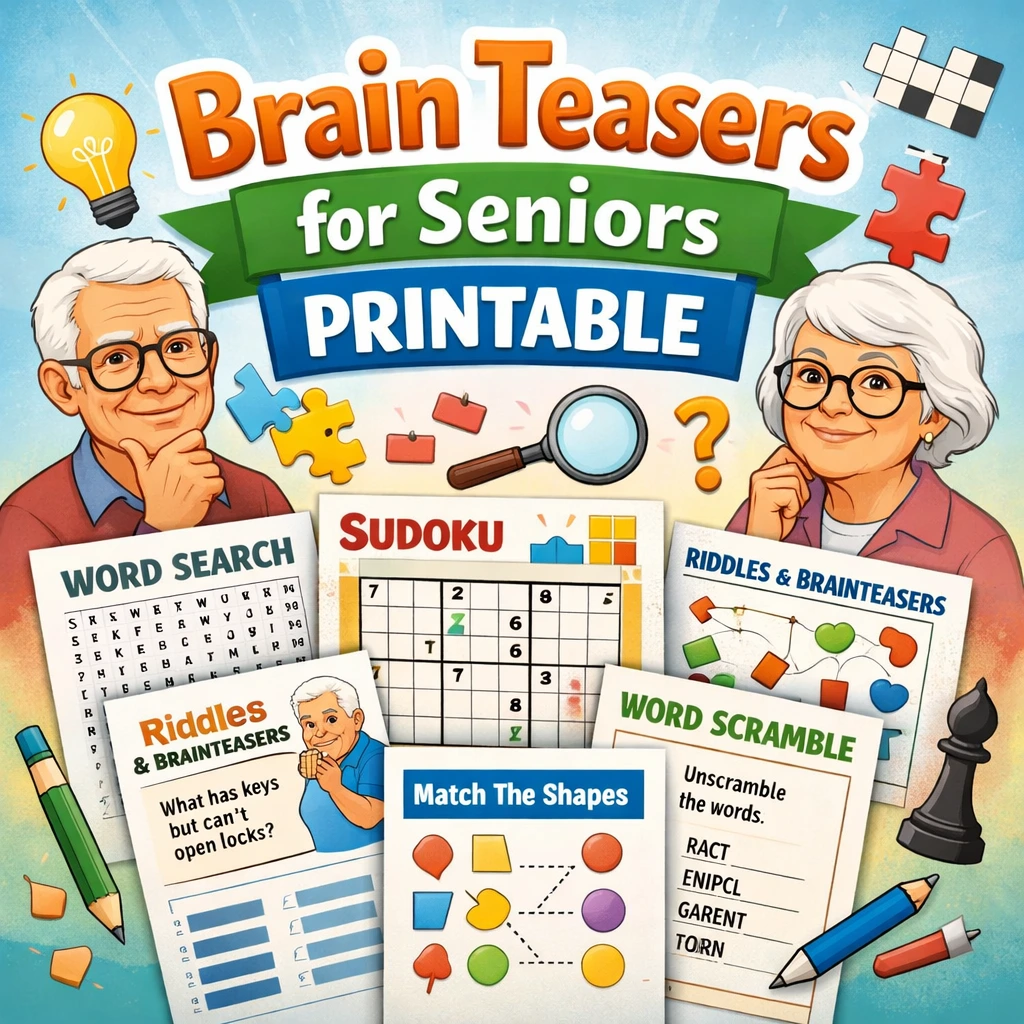 Brain Teasers for Seniors Printable: Free PDFs & Answers