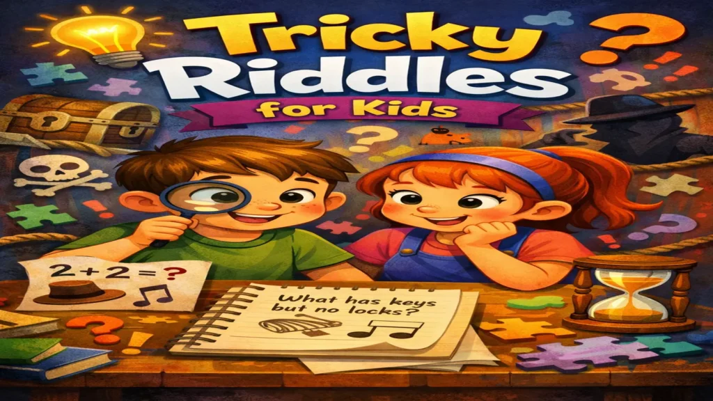 Kids smiling while solving tricky riddles together