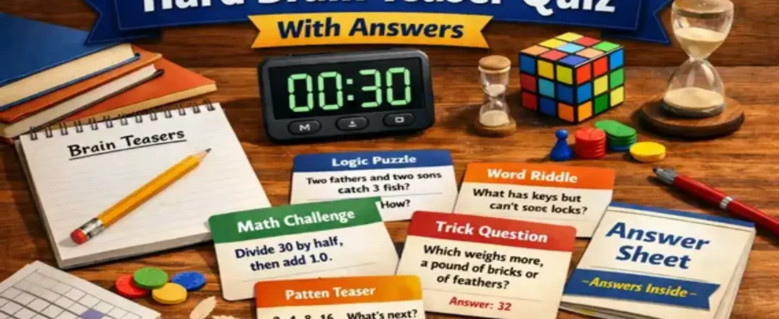 Hard Brain Teaser Quiz With Answers (2026)