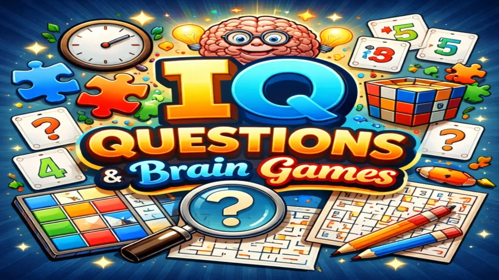 Puzzle cards, logic games, and a tablet for brain training
