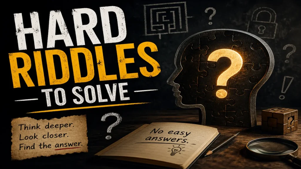 Friends solving hard riddles at a table with cards and pencils.