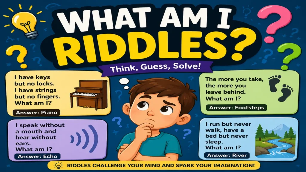 Family and friends solving what am I riddles together.
