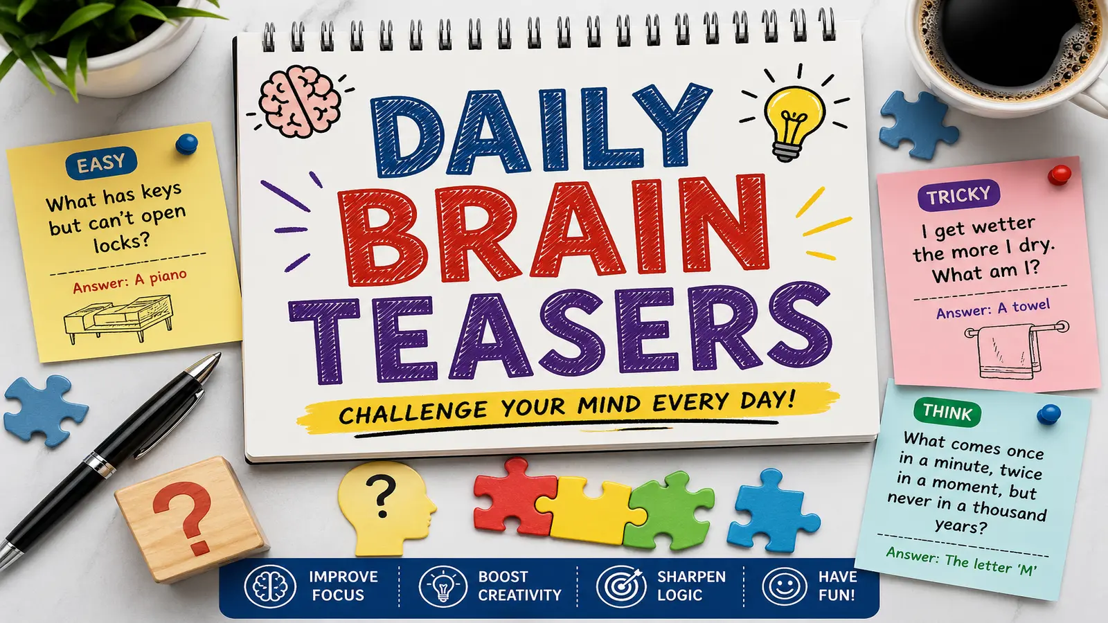 Daily Brain Teasers: Fun Puzzles for Every Day
