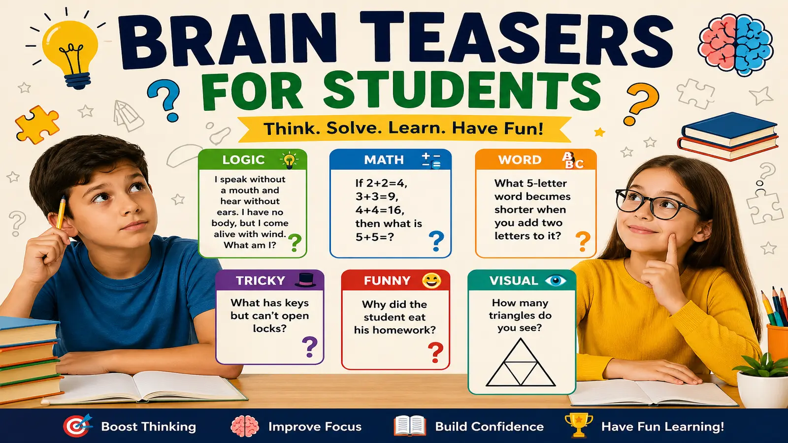 Brain Teasers for Students: 144 Classroom Ideas