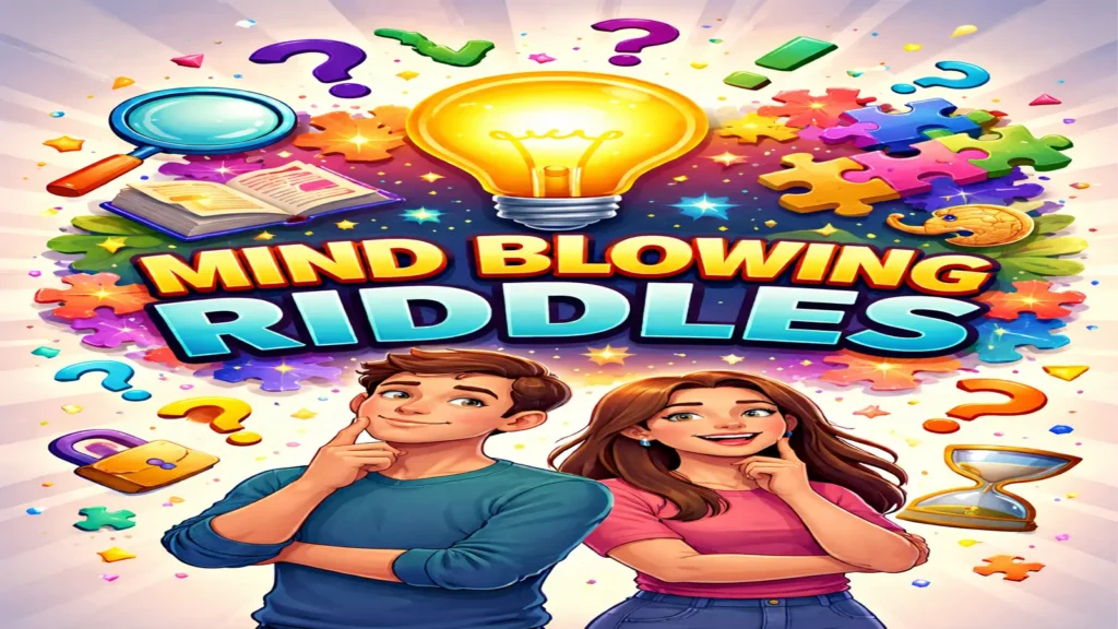 Colorful puzzle-themed image representing surprising riddles and aha moments