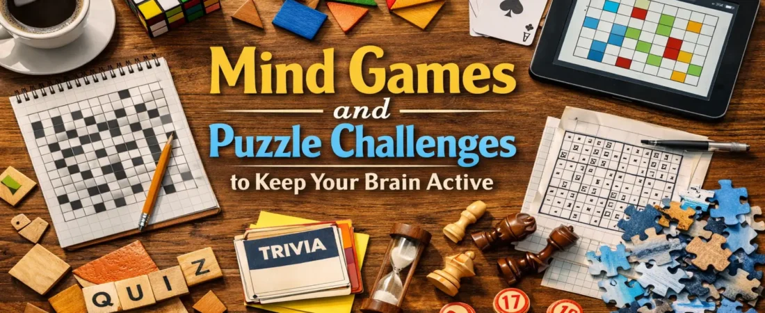 Mind Games and Puzzle Challenges for Active Brains