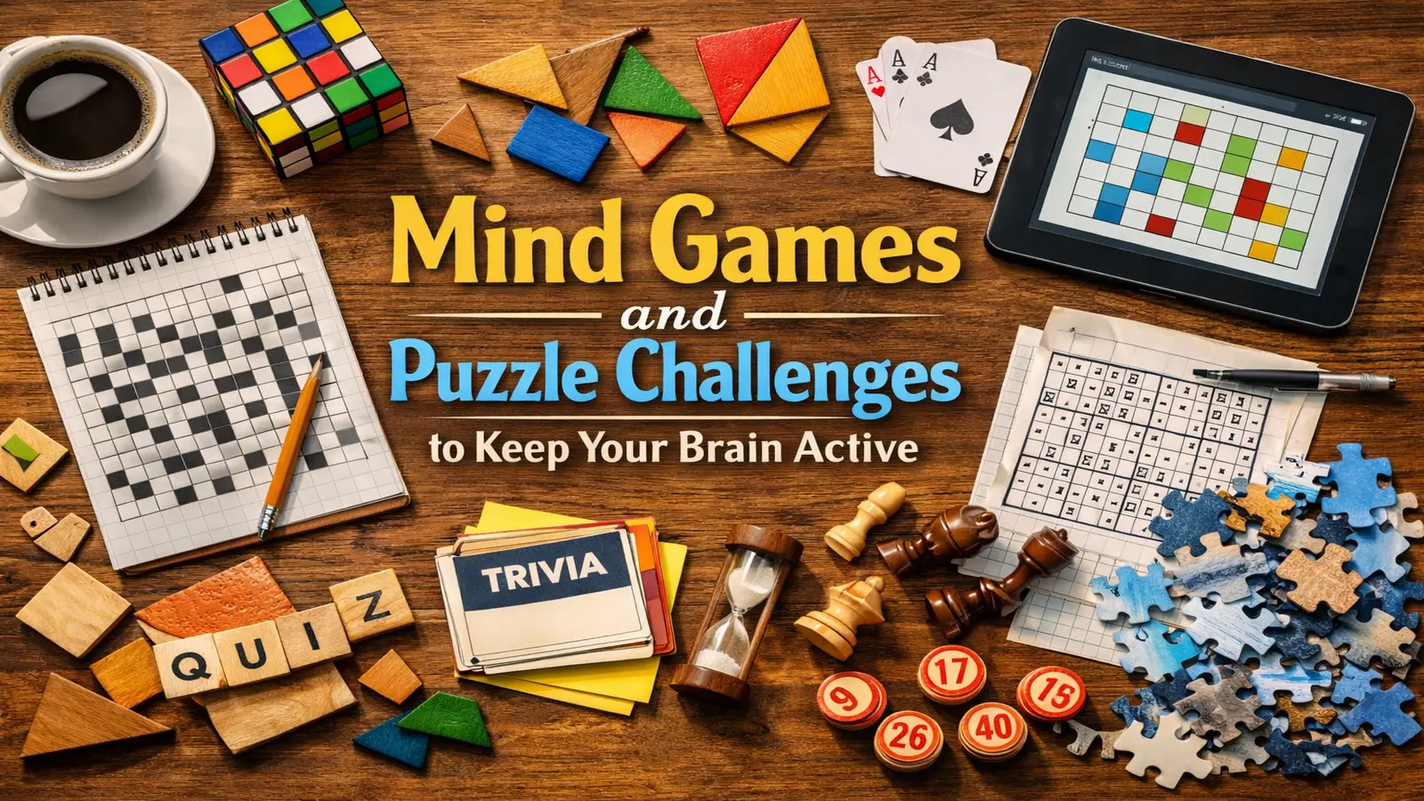 Mind Games and Puzzle Challenges for Active Brains