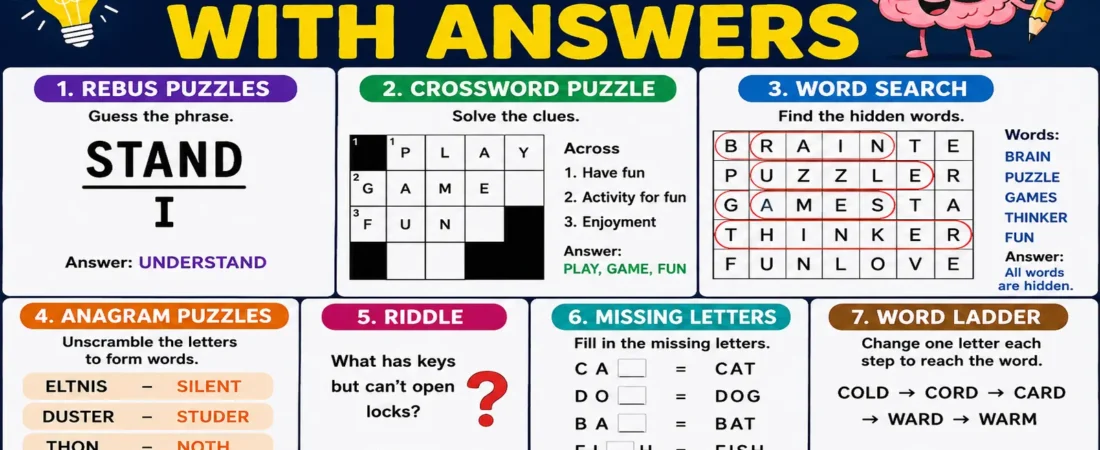 Word Puzzles With Answers for Every Skill Level