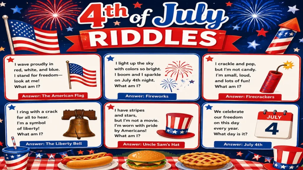 Family sharing Fourth of July riddles during a backyard celebration