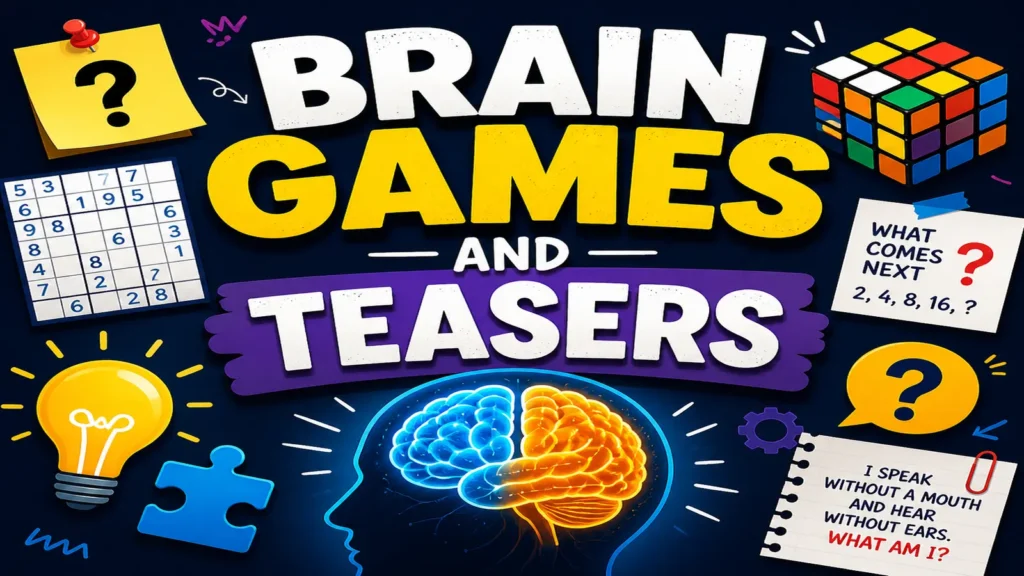 People of different ages solving brain games and teasers together.