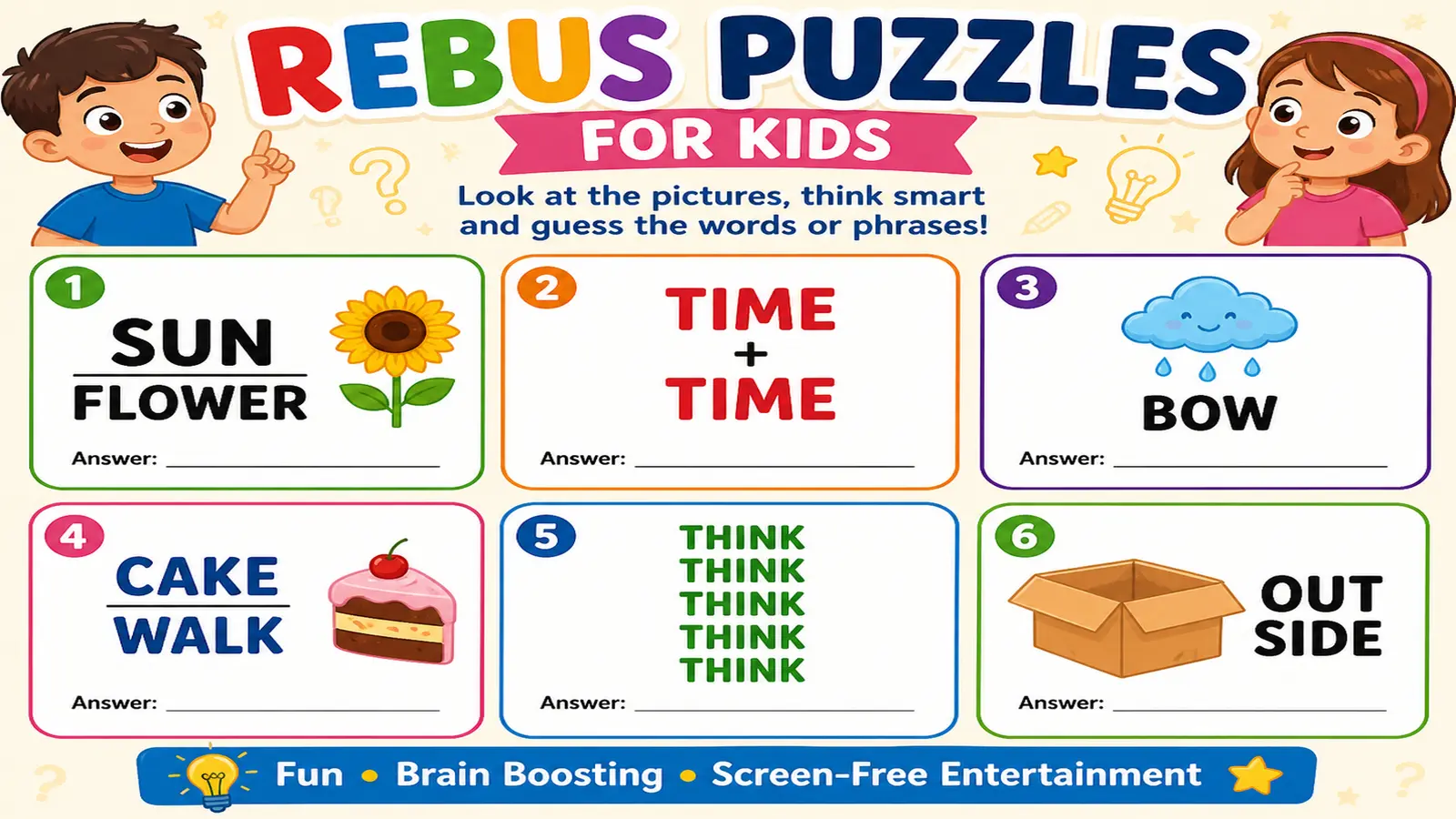 Rebus Puzzles for Kids: Fun Brain Teasers