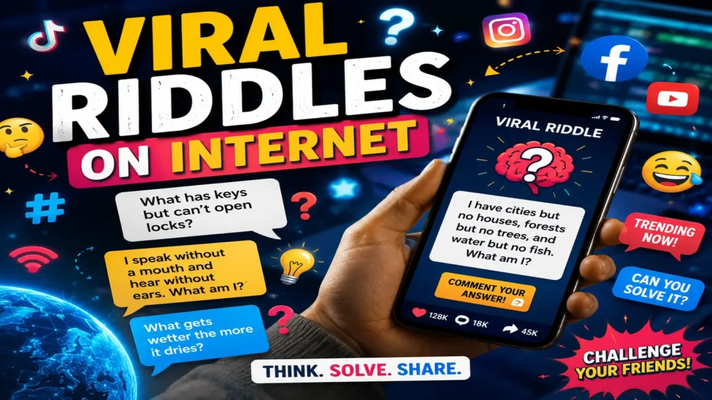 Friends reacting to viral internet riddles on a smartphone
