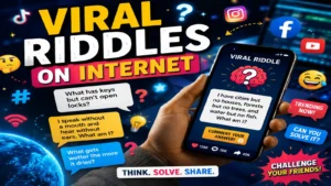 Friends reacting to viral internet riddles on a smartphone